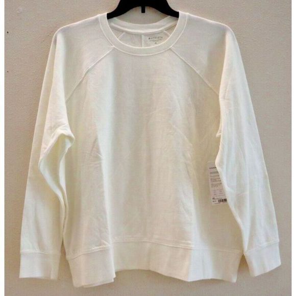 Athleta S905-0008 Women's Sz 2X Calla Lily White Sundown Cotton Sweatshirt $69+ - Picture 1 of 7
